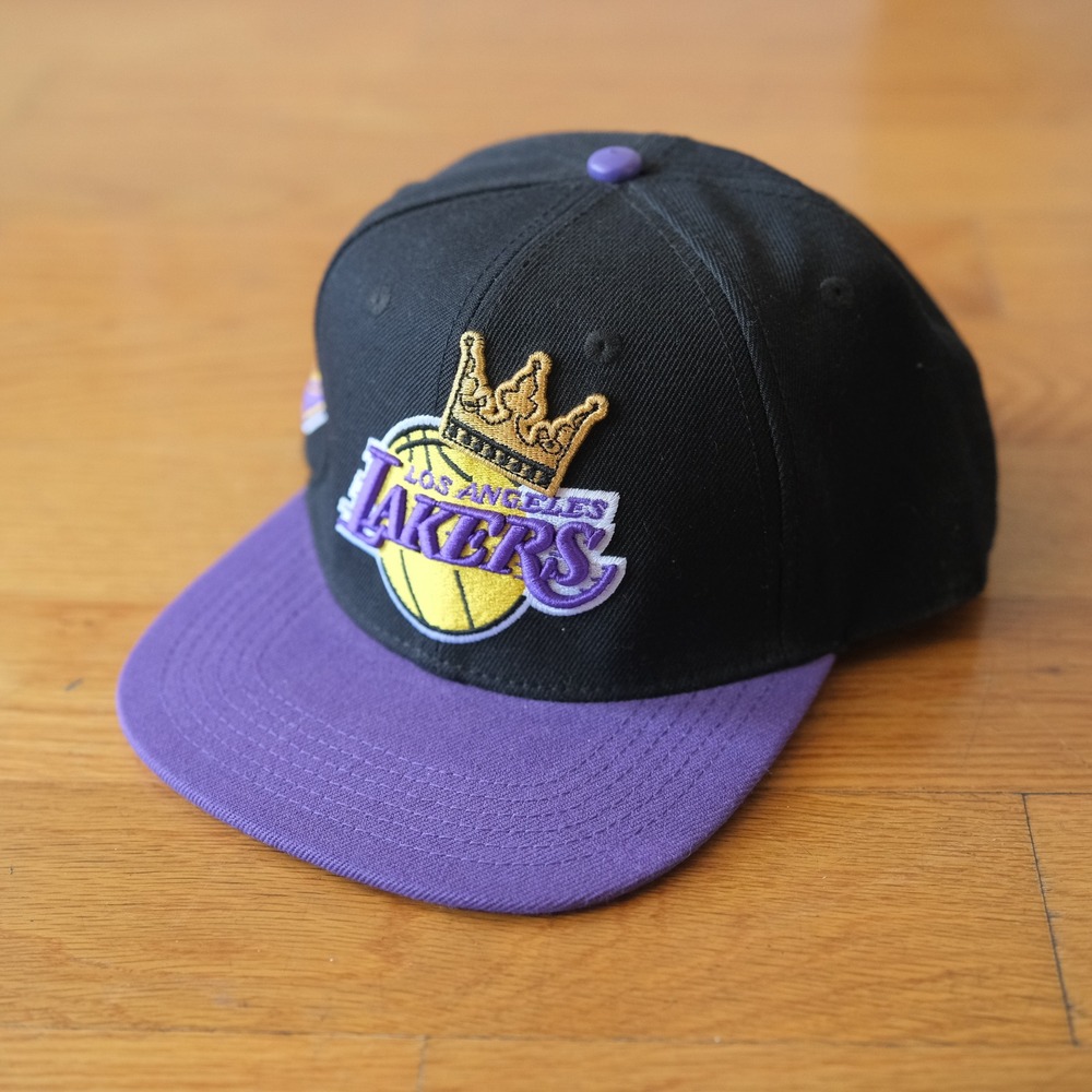 Pro Standard Lakers Snapback Hat Mens Black Purple Crown‎ Logo Sporty OSFM Cap